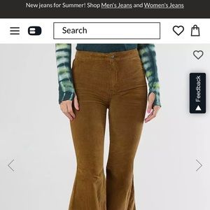 Corduroy buckle flare pants never worn